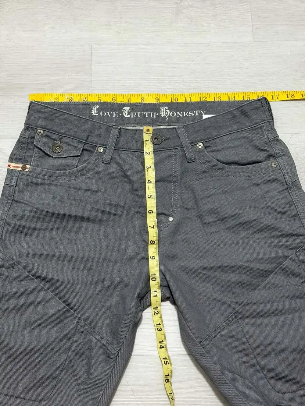 Parasuco Mens Gray Herringbone Twill Utility Cargo Flap Pockets #9BRASCO 32